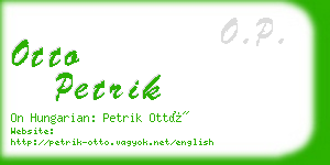 otto petrik business card